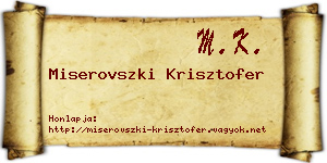 Miserovszki Krisztofer névjegykártya